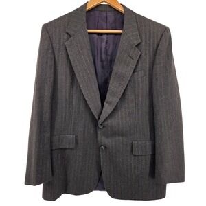Hickey Freeman Mens Boardroom Collection Grey Pinstripe Wool Blazer Jacket‎ 45R